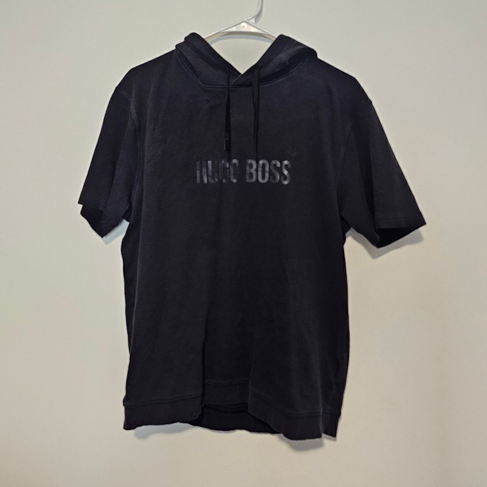 Black Hugo Boss Hoodie Tee Shirt lightweight